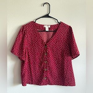 Red Polka Dot Shirt | Size L